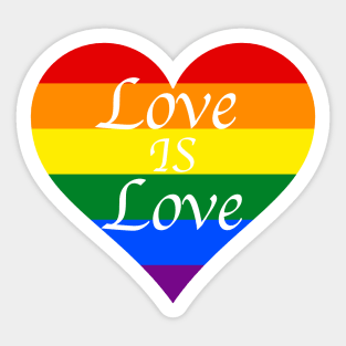 Love is Love rainbow heart with white background Sticker